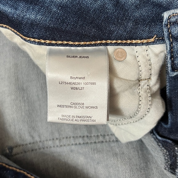 Silver Boyfriend Jeans Button Fly - Picture 3 of 3